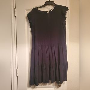 Another Love Tiered Black Dress with Cap Sleeves